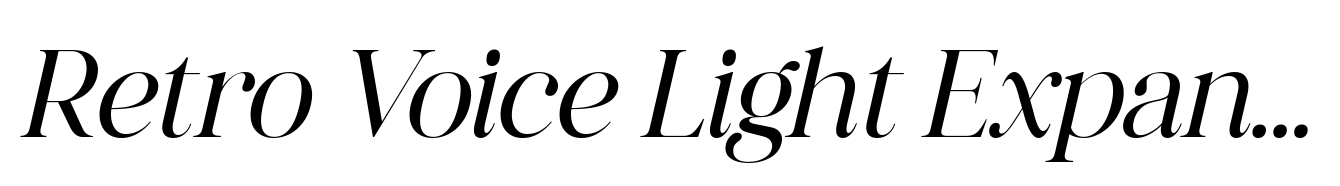 Retro Voice Light Expanded Italic